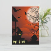 Invitation Le cauchemar de la lune sanglante d'Halloween (Debout devant)