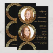 Invitation Le cercle d'or encadre l'invitation de photo (Devant / Derrière)