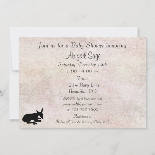 Invitation Le cerf dans l'invitation du Baby shower de prairi (Dos)