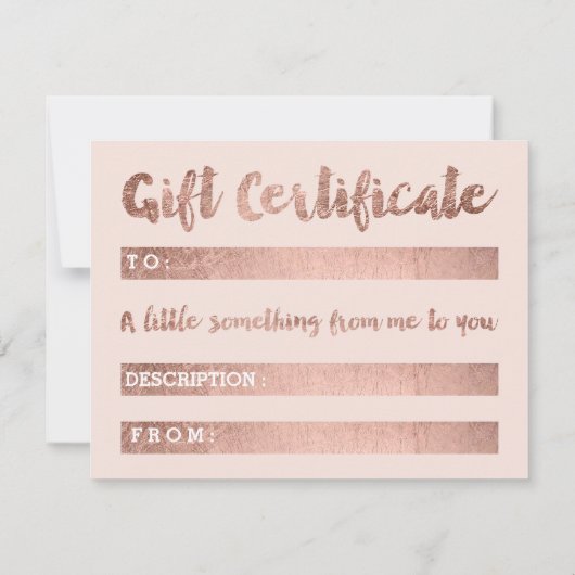 Invitation Le certificat-prime rougissent or rose bonjour (Dos)