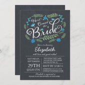 Invitation Le Chalboard Moderne, C'Est La Florale De La Marié (Devant / Derrière)