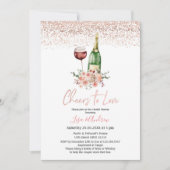 Invitation Le champagne floral brille la Fête des mariées de (Devant)