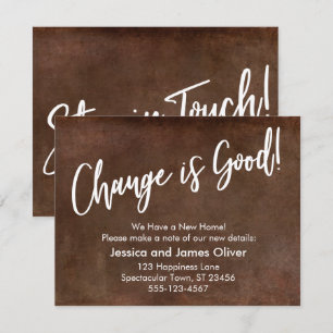 Invitation Le changement est bon ! Grunge Brown Moving Faire-