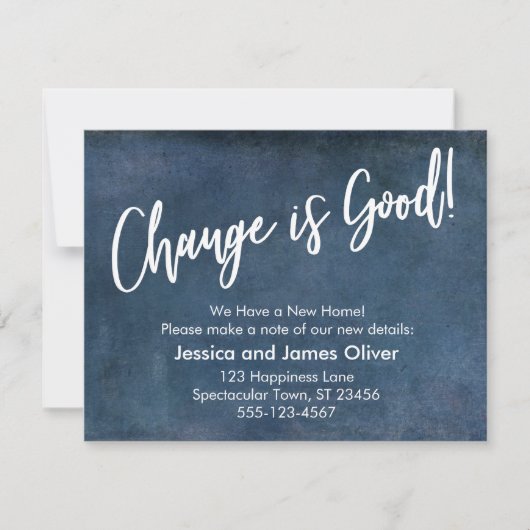 Invitation Le changement est bon ! Grunge Marine Moving Faire (Devant)