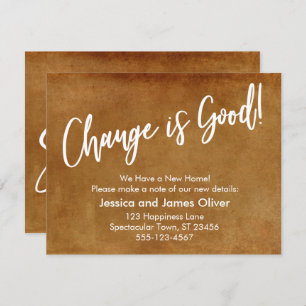 Invitation Le changement est bon ! Grunge Orange Moving Faire