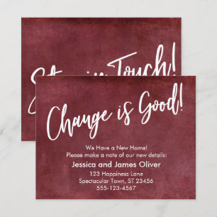 Invitation Le changement est bon ! Grunge Red Moving Faire-pa