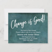Invitation Le changement est bon ! Grunge Turquoise Moving Fa (Devant)