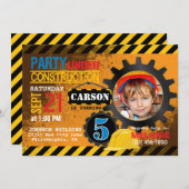 Invitation Le chantier de construction embraye l'invitation (Devant / Derrière)