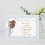 Invitation Le chapelet de main perle le bleu (Debout devant)