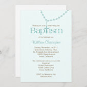 Invitation Le chapelet perle l'invitation de baptême pour le (Devant / Derrière)