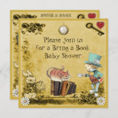 Invitation Le chapelier et le chat fous de Cheshire apportent (Devant / Derrière)