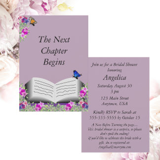 Invitation Le chapitre suivant commence| Thème de livre flora
