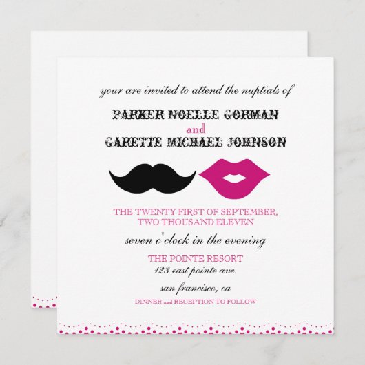 INVITATION LE CHAPLIN - FUCHSIA (Devant / Derrière)