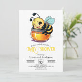 Invitation Le charmant Baby shower d'abeilles (Debout devant)