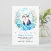 Invitation Le charmant Baby shower de garçon d'aquarelle Otte (Debout devant)