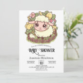 Invitation Le Charmant Petit Baby shower Mouton (Debout devant)