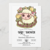Invitation Le Charmant Petit Baby shower Mouton (Devant / Derrière)