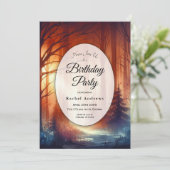 Invitation Le charme des bois de l'automne fête d'anniversair (Debout devant)
