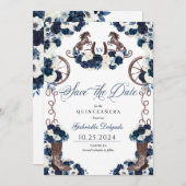 Invitation Le Charro Bleu De La Marine Occidentale Sauvez La  (Devant / Derrière)