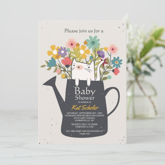 Invitation Le Chat Dans Un Eau Peut Inviter (Debout devant)