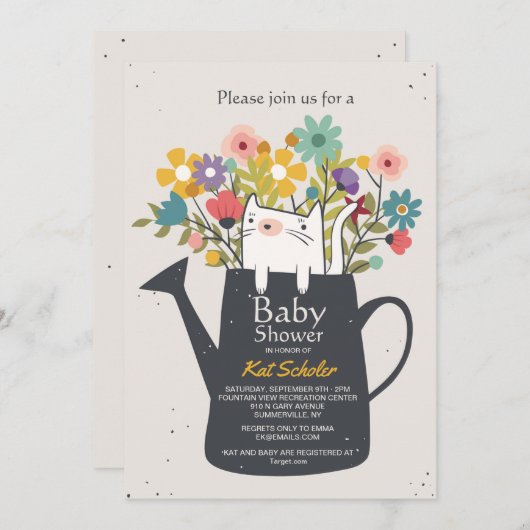 Invitation Le Chat Dans Un Eau Peut Inviter (Devant / Derrière)