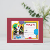 Invitation Le chat de partie est prêt pour votre anniversaire (Debout devant)