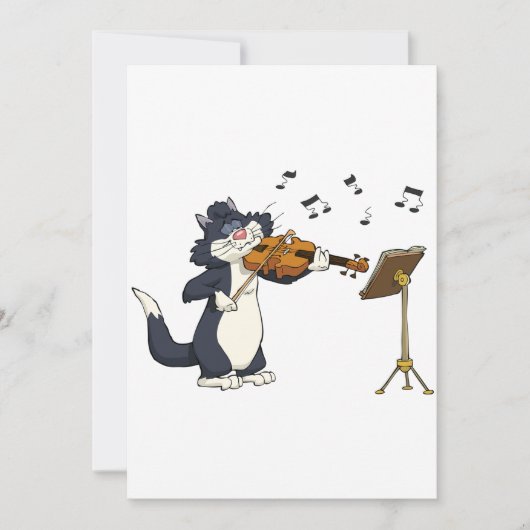 Invitation Le Chat Jouant Le Violon (Devant)