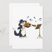 Invitation Le Chat Jouant Le Violon (Devant / Derrière)