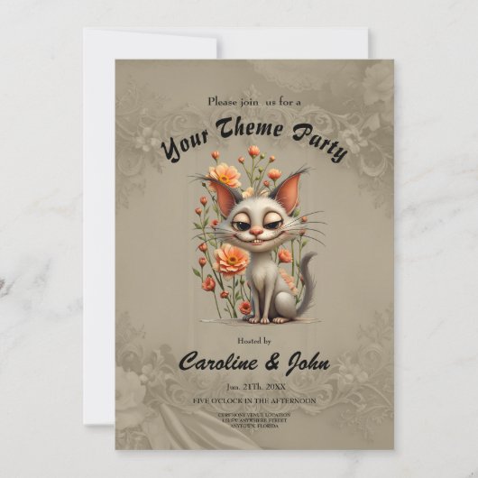 Invitation Le chat malicieux (Devant)