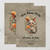 Invitation Le chat malicieux (Devant / Derrière)