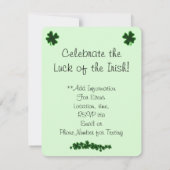 Invitation Le Chat Noir Clover St. Patrick's Day (Dos)