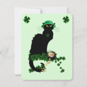Invitation Le Chat Noir Clover St. Patrick's Day (Devant)