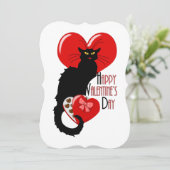 Invitation Le Chat Noir Cœur Candy Saint-Valentin  (Debout devant)