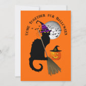 Invitation Le Chat Noir Halloween Witch (Devant)