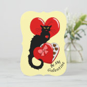 Invitation Le Chat Noir Heart Candy Valentine's Day (Debout devant)