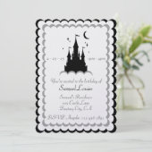 Invitation Le Château Du Rêve Blanc Noir Dans Les Nuages Anni (Debout devant)