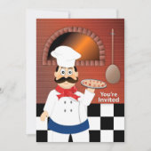 Invitation Le chef de la Fête de la pizza Mama Mia fait de la (Devant)