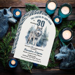 Invitation Le chef de notre pack Wolf 30e fête d'anniversaire<br><div class="desc">"The Leader of Our Pack Is Turning 30",  30ème anniversaire pour votre Alpha préféré. Il présente une majestueuse silhouette de loup solitaire contre une forêt à feuillage persistant.</div>
