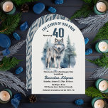 Invitation Le chef de notre pack Wolf 40e fête d'anniversaire<br><div class="desc">"The Leader of Our Pack Is Turning 40",  40ème anniversaire pour votre Alpha préféré. Il présente une majestueuse silhouette de loup solitaire contre une forêt à feuillage persistant.</div>