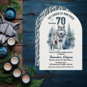 Invitation Le chef de notre pack Wolf 70e fête d'anniversaire