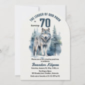 Invitation Le chef de notre pack Wolf 70e fête d'anniversaire (Devant)