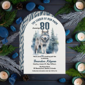 Invitation Le chef de notre pack Wolf 80e fête d'anniversaire