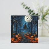 Invitation Le chemin de la forêt hantée- Halloween (Debout devant)