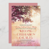 Invitation Le chêne rose corail & mariage inséparables invite (Devant / Derrière)