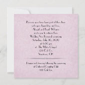 Invitation le chevron noir et argent sur le blush rose (Dos)