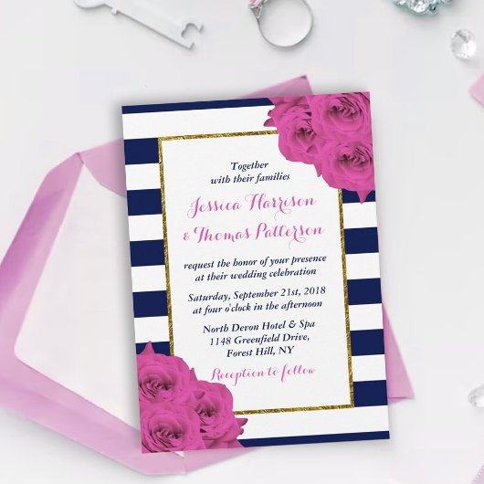 Invitation Le Chic Moderne Luxe Mariage Collection Rose Roses