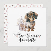 Invitation Le chiot mignon Dachshund avec une citation de bét (Devant / Derrière)