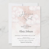 Invitation Le ciel a envoyé Baby shower rose (Devant)