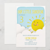 Invitation Le ciel bleu de soleil opacifie l'anniversaire (Devant / Derrière)