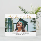 Invitation Le Ciel Gold Moderne est la Graduation Limite (Debout devant)